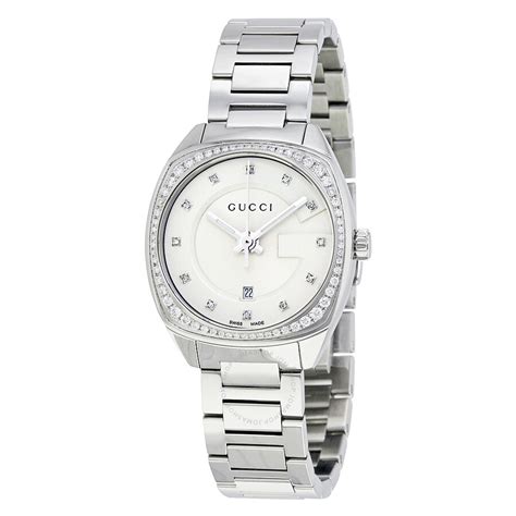 amazon gucci 7700 l white dial stainless steel ladies watch|Amazon.com: Gucci .